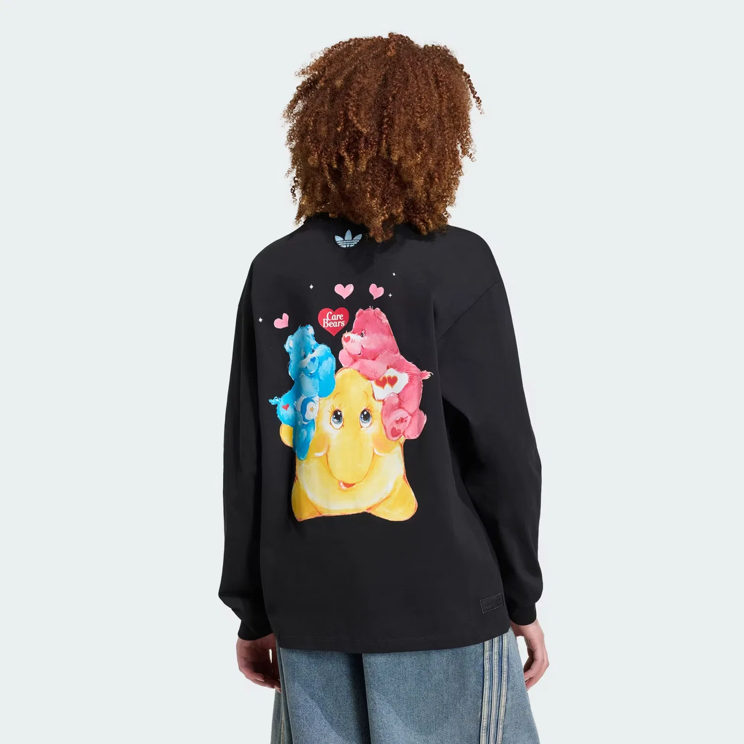 Женская футболка оверсайз с длинными рукавами Care Bears Adidas Originals, черный