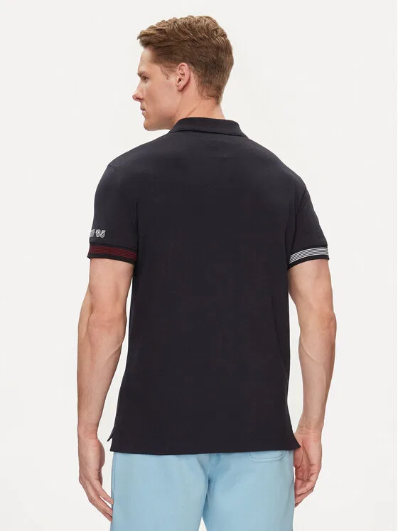 Поло slim fit Flag Tommy Hilfiger, темно-синий — фото 3
