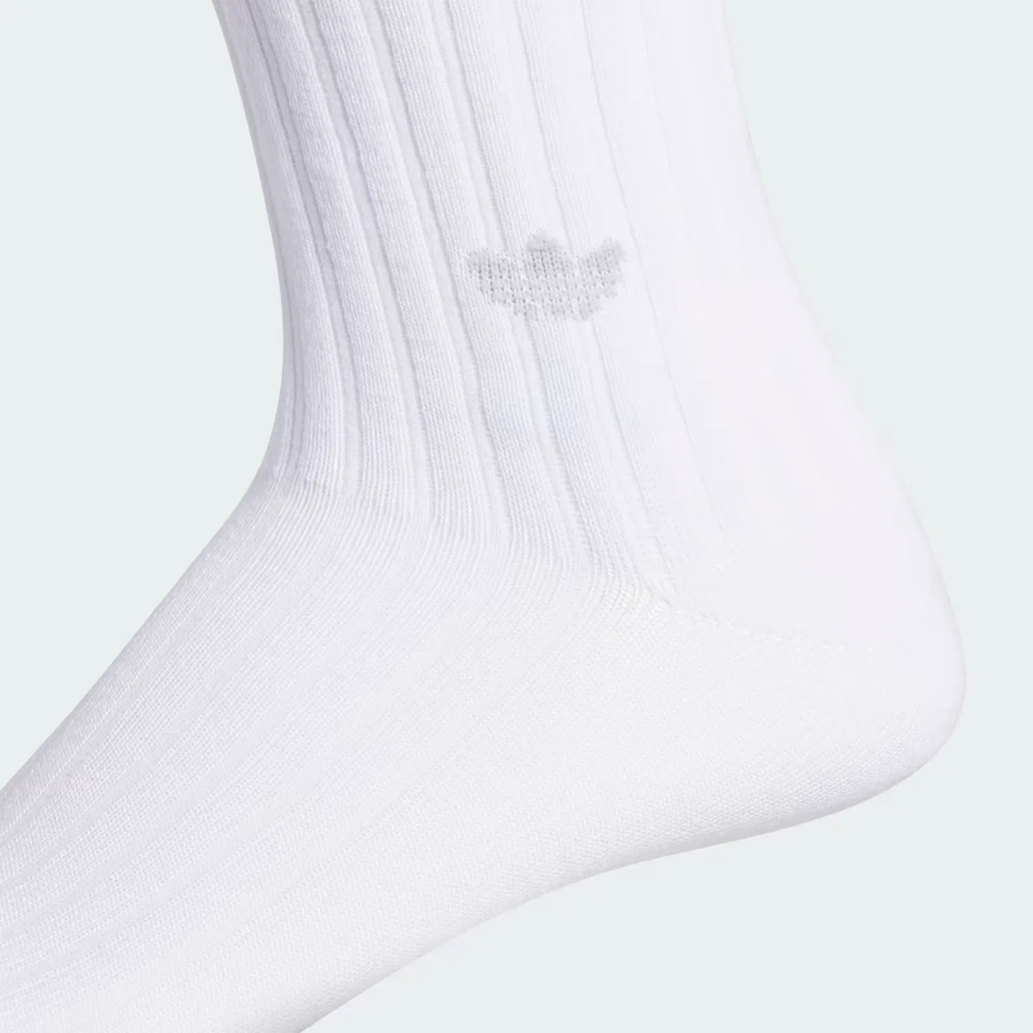 Носки высокие ультралегкие, 2 пары, Trefoil Adidas Originals, белый/светло-серый — фото 3