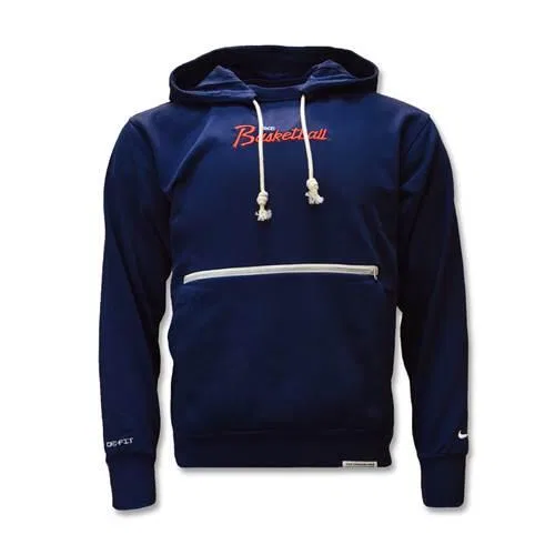 Мужской худи с капюшоном Dri-FIT Standard Issue Nike, Navyblau Dunkelblau Beige