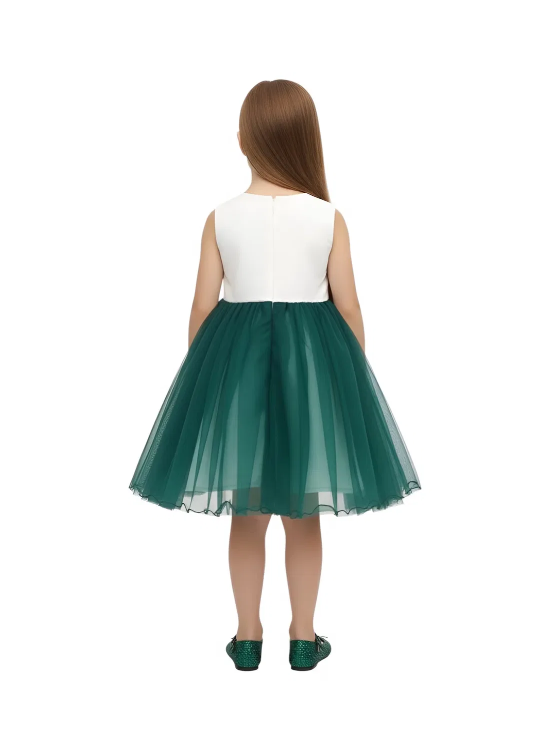 Платье с воланами Green flutter dress Bidani, изумрудный — фото 3