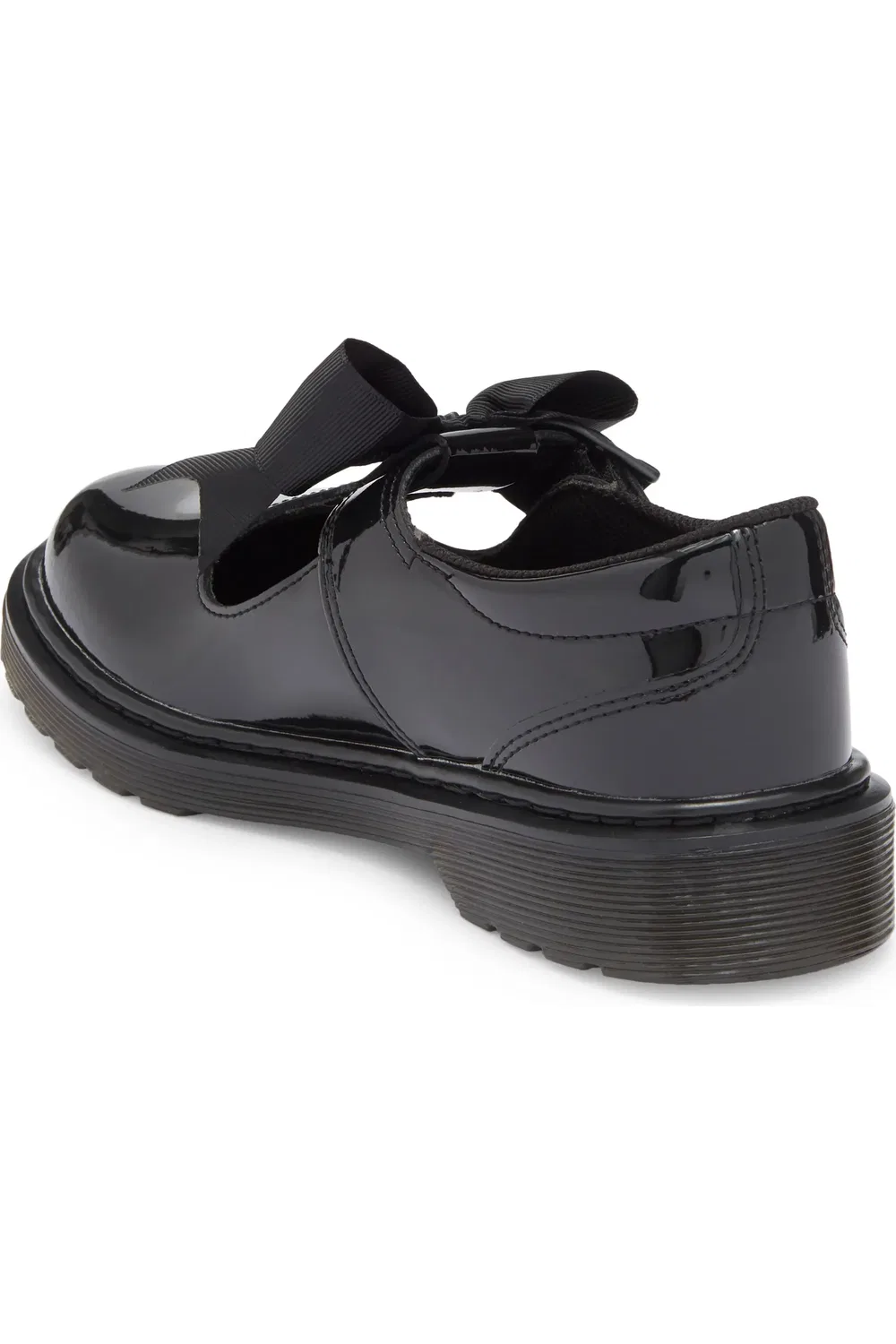Детские туфли Dr. Martens Polley II T-Strap с бантом, черный — фото 2