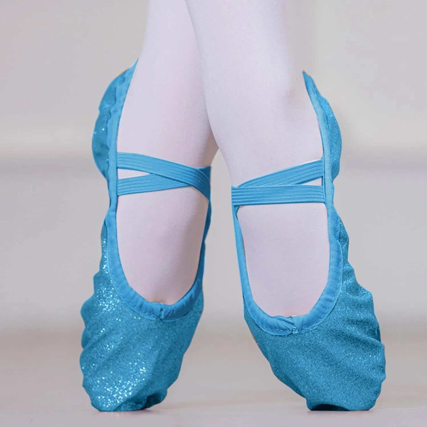 Детские балетки для девочек из мягкого холста, Blue — фото 3