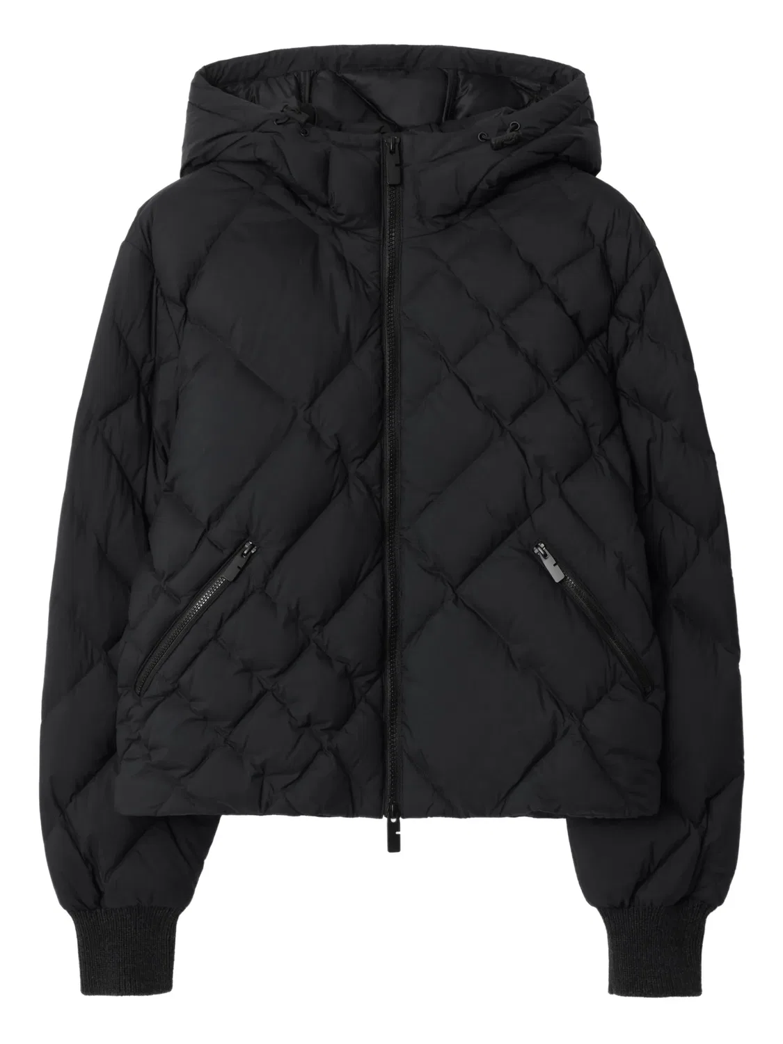 Дутый жакет с узором в клетку Burberry, черный