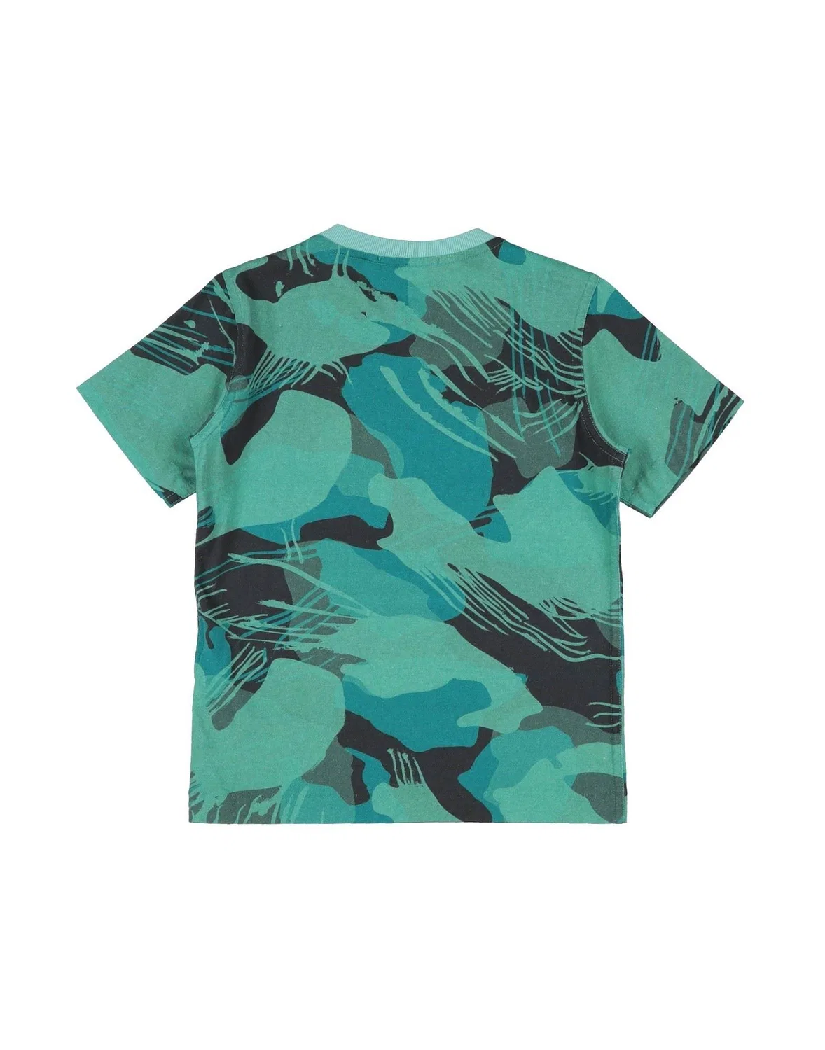 Детская футболка для мальчиков с камуфляжным принтом Stone Island Junior, зеленый — фото 2