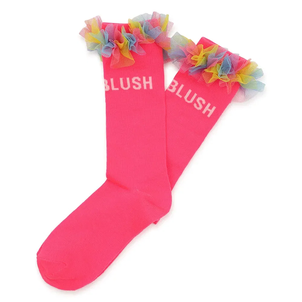 Детские носки для девочек с сетчатой оборкой Billieblush, Pink — фото 2