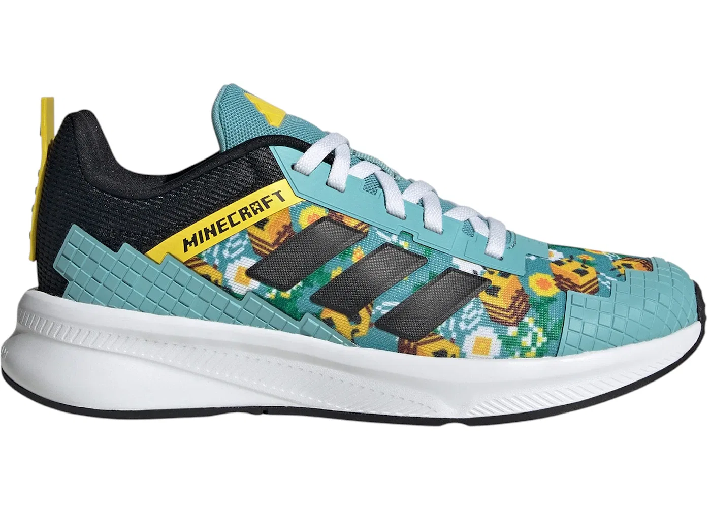 Детские кроссовки для бега с шнуровкой Adidas Fortarun 4.0, Mint Ton/Core Black/Yellow