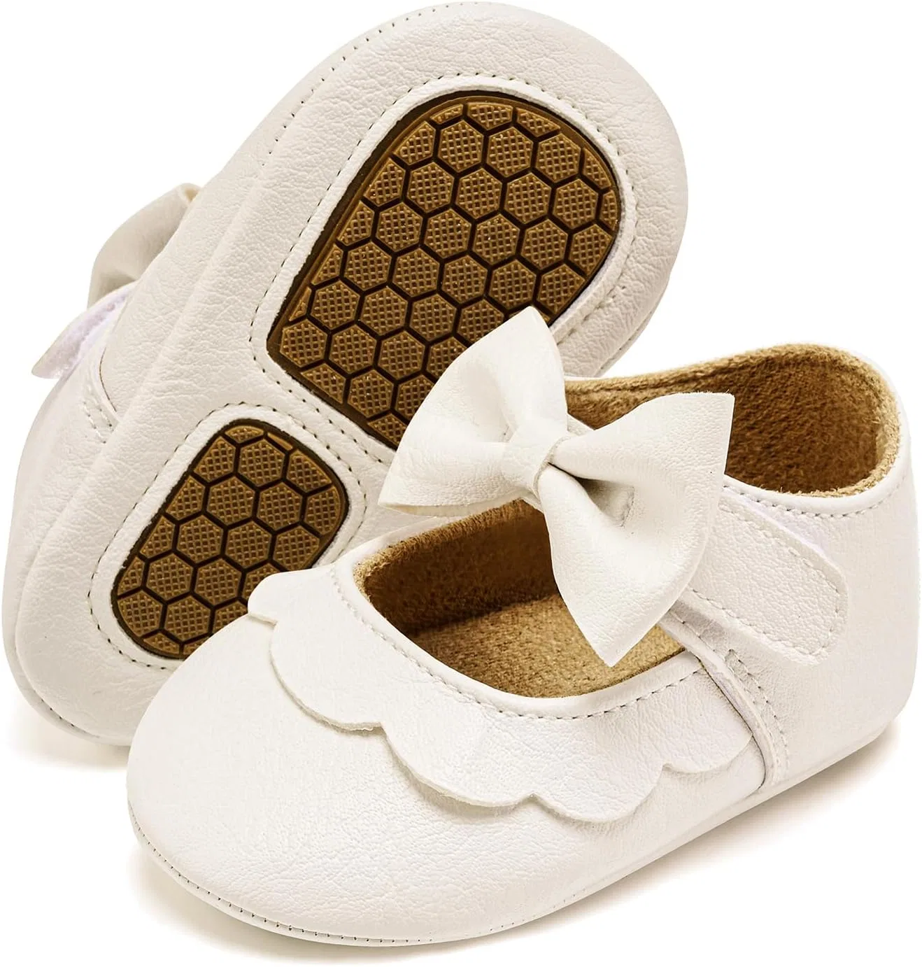 Детские туфли Мэри Джейн с бантом VIFUUR, White Bow