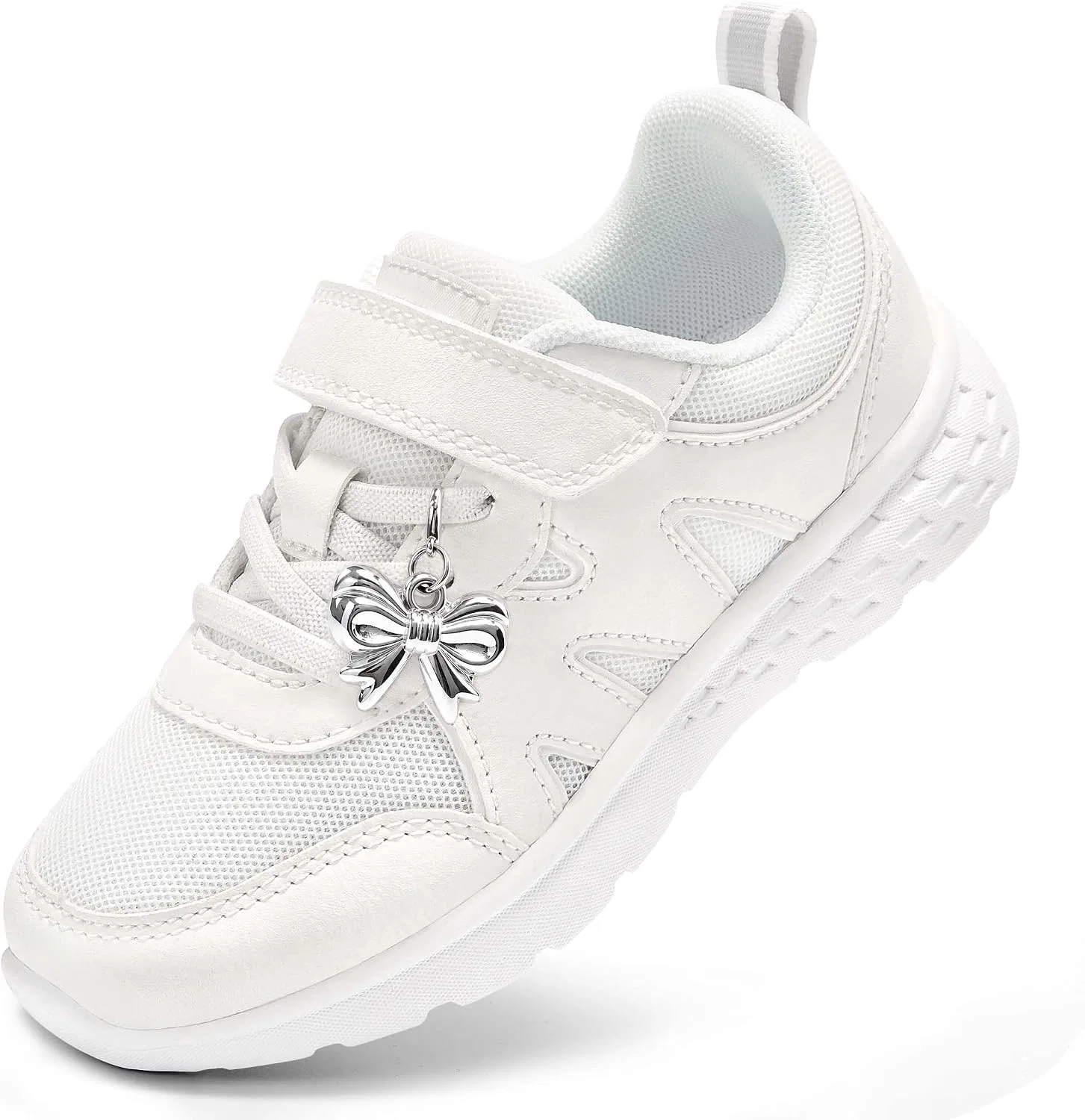 Детские кроссовки для девочек с нескользящей подошвой Stelle, White+charms