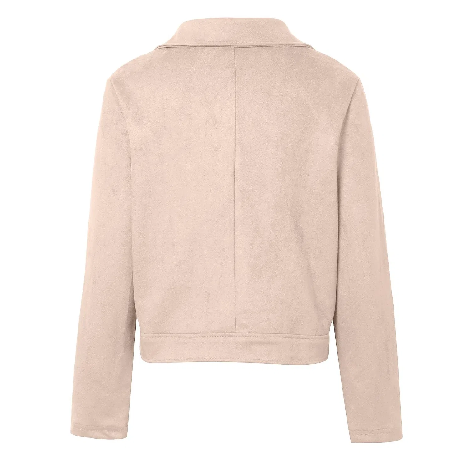 Женская куртка с коротким рукавом из замши Elegant Retro, бренд, Beige — фото 4