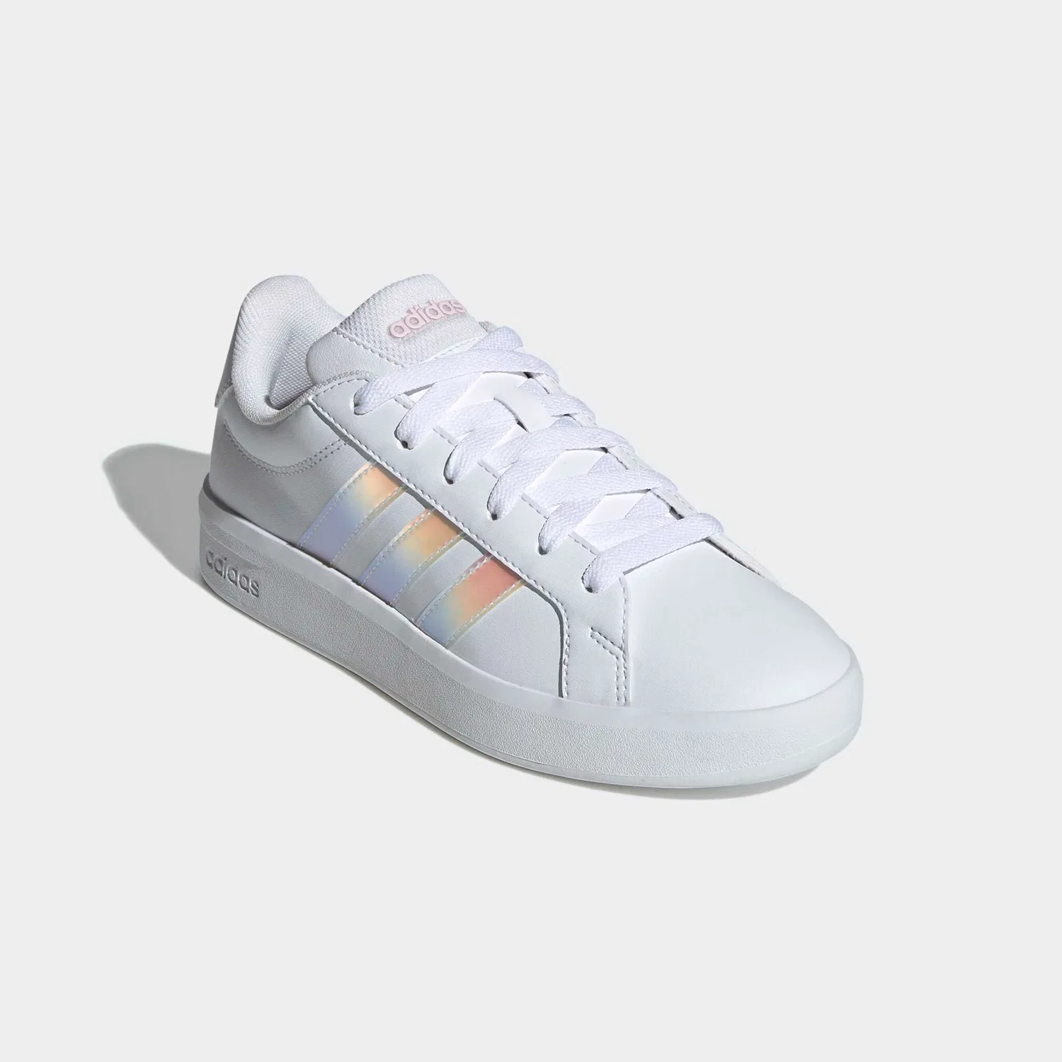 Детские кроссовки с тремя полосками Adidas Grand Court 3.0, Cloud White/Iridescent/Almost Pink