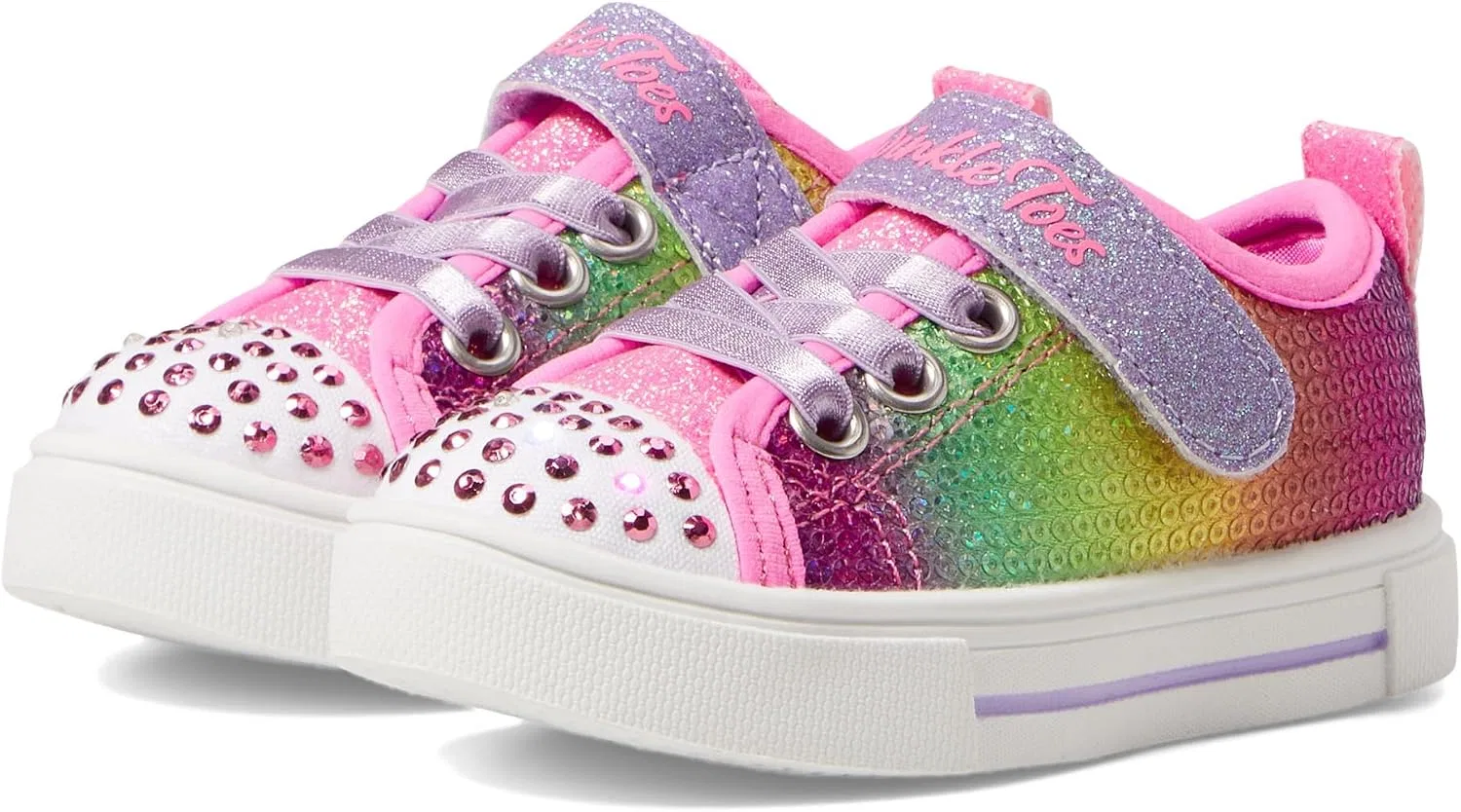 Детские кроссовки для девочек с блестками Twinkle Sparks Skechers, Multi — фото 4