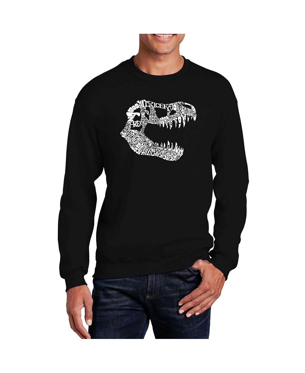 

Мужская толстовка word art trex с круглым вырезом LA Pop Art, черный