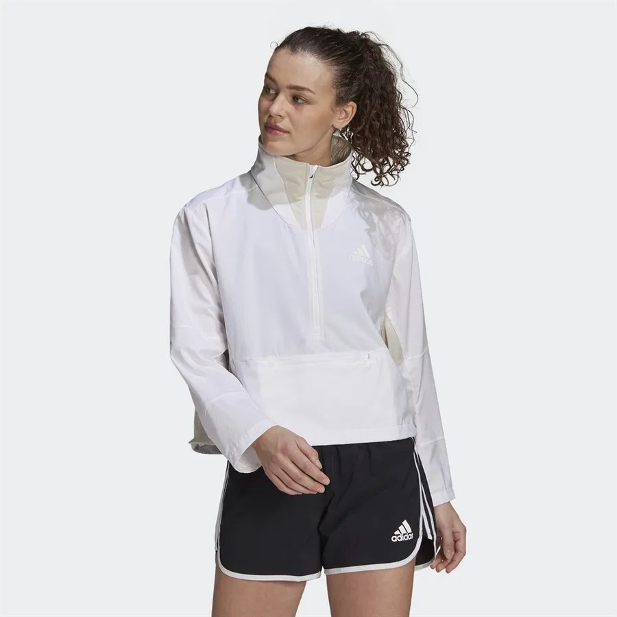 Женский свитшот с воротником-стойкой и молнией Primeblue Adapt Running adidas, Белый
