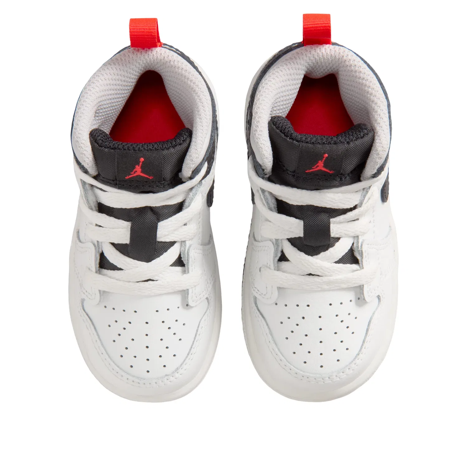 Детские кроссовки для малышей с закрытой пяткой Air Jordan 1 Mid Summit White Infrared, белый — фото 4