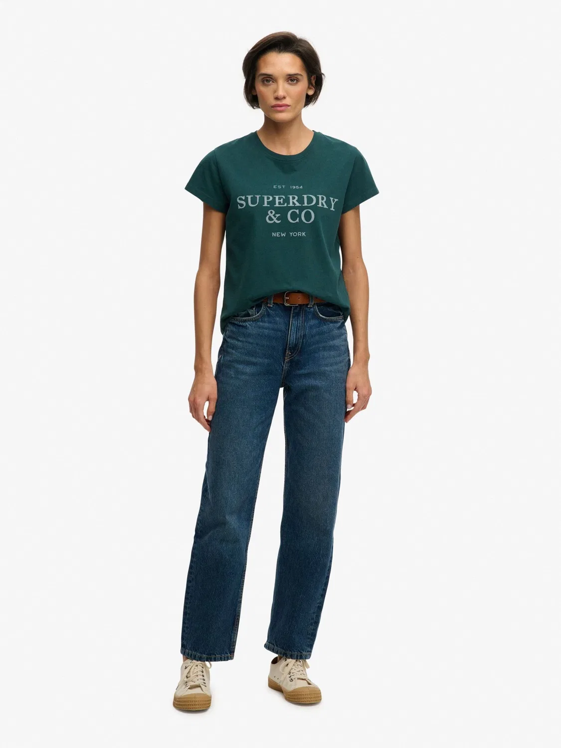 Футболка Slim Fit с принтом Superdry, темно-зеленый — фото 2