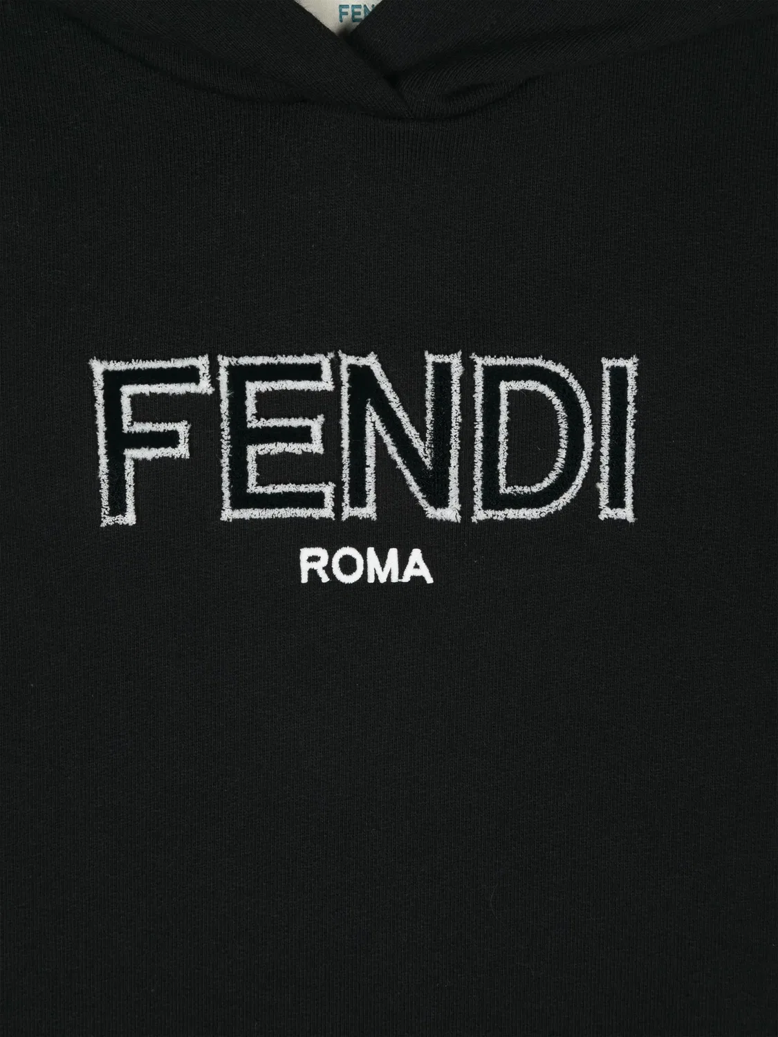 Худи-платье с эмбосированным логотипом FENDI, черный — фото 3