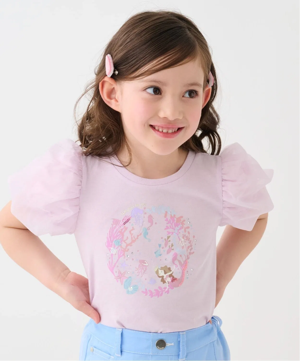 Детская футболка с коротким рукавом и принтом Mermaid Sea T-Shirt kate spade new york kids, Pink — фото 4