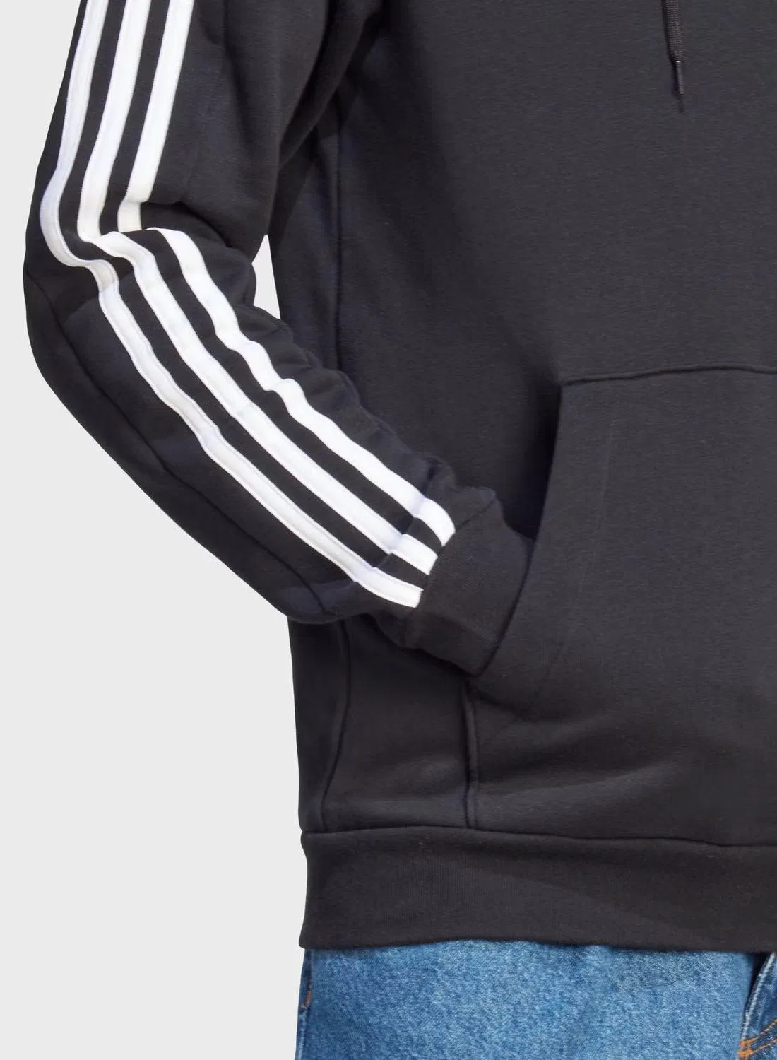 Худи с капюшоном из футера M 3s fl hd Adidas, черный — фото 4