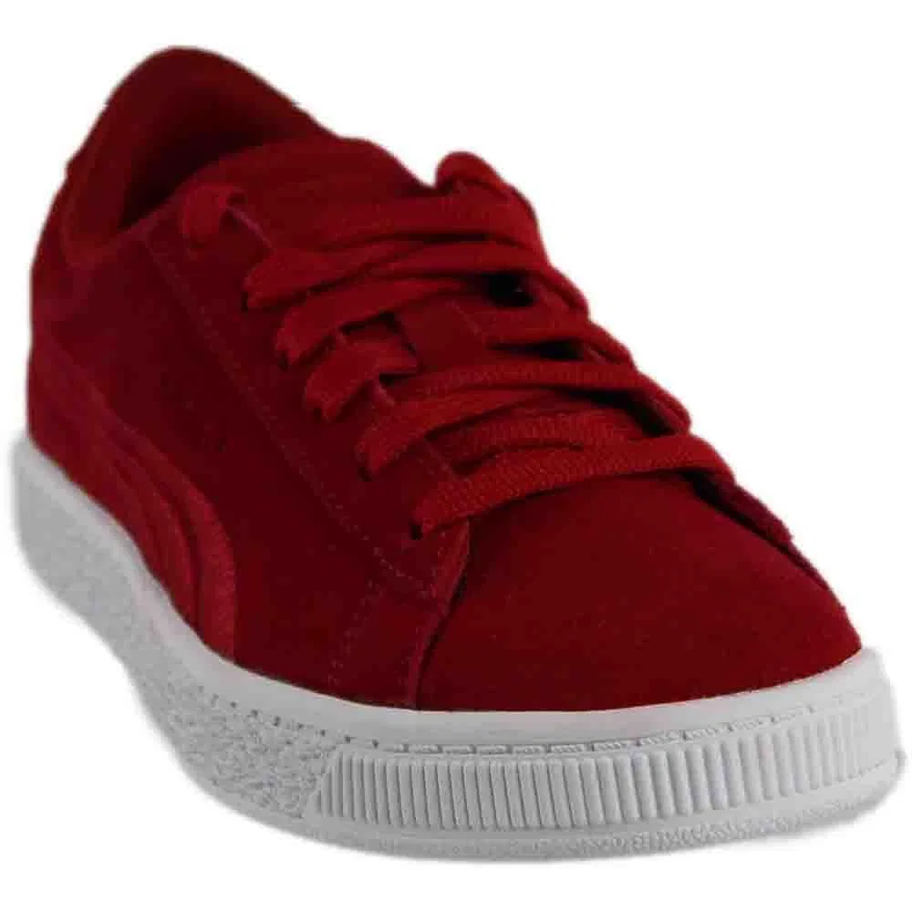 Детские кроссовки для мальчиков кожаные Suede Classic Badge PUMA, Barbados Barbed Cherry — фото 2