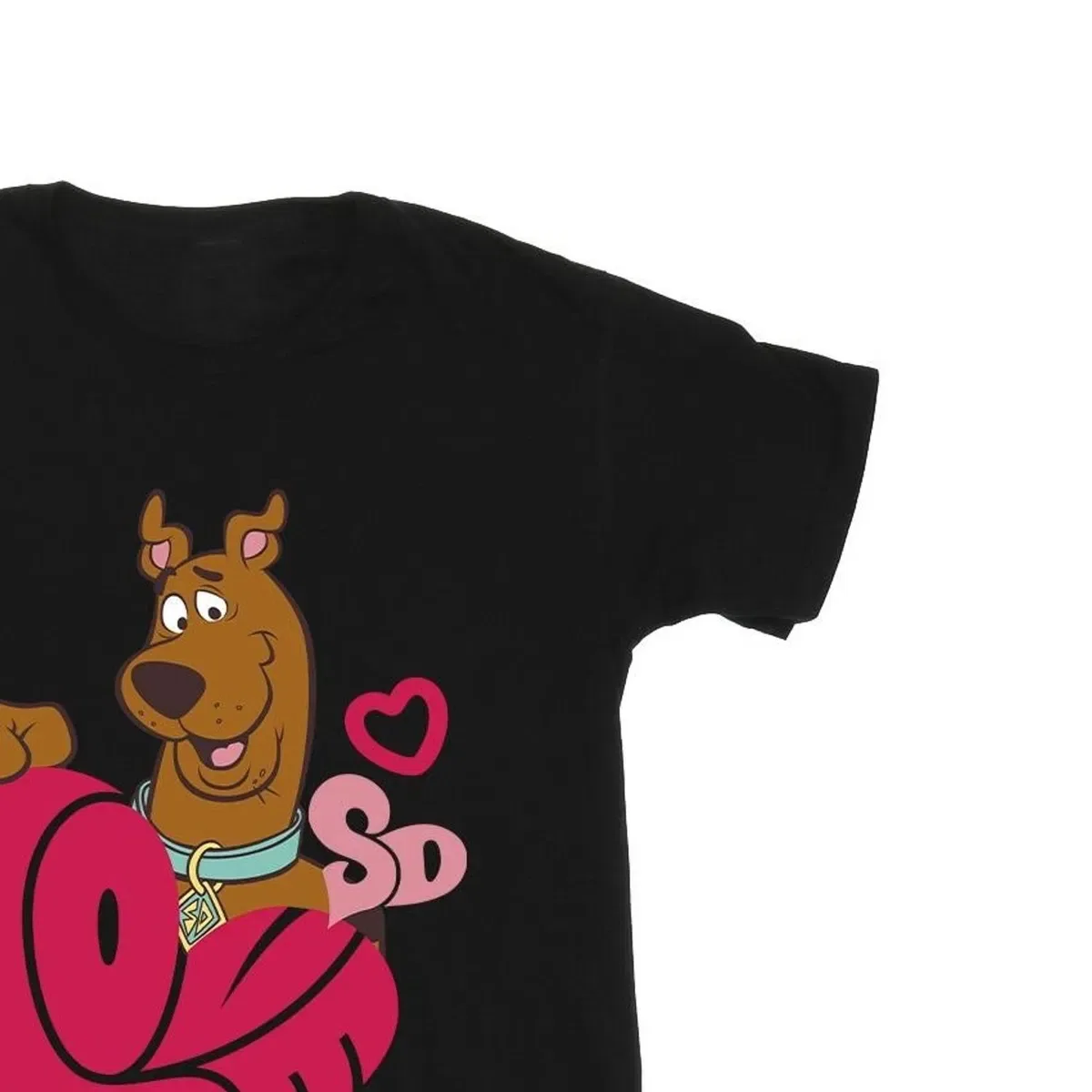 Детская хлопковая футболка Love Heart Scooby Doo, Black — фото 2