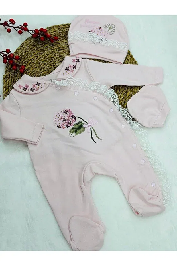 Детское боди-комбинезон для новорожденных с длинным рукавом Eda Baby, Pink