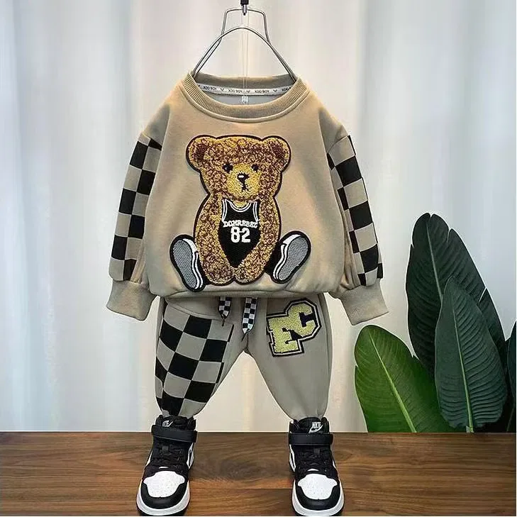 Костюм детский с длинным рукавом комплект штанов и рубашки 2 pcs 2-9years Chicpoint, хаки
