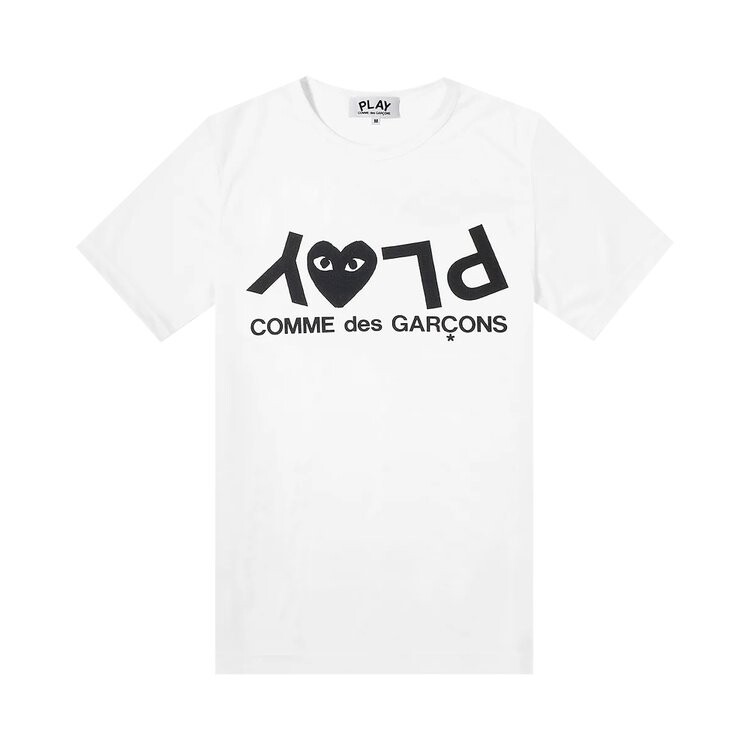 

Футболка Comme des Garçons PLAY Inverted Text Logo Tee 'White', белый