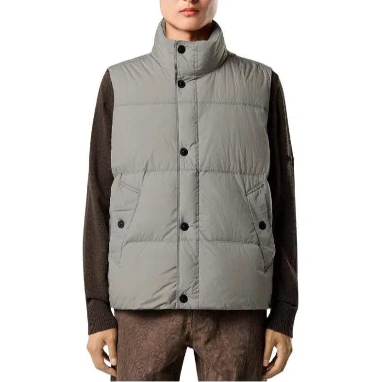 Мужской жилет утепленный с воротником-стойкой Stone Island, Gray — фото 4