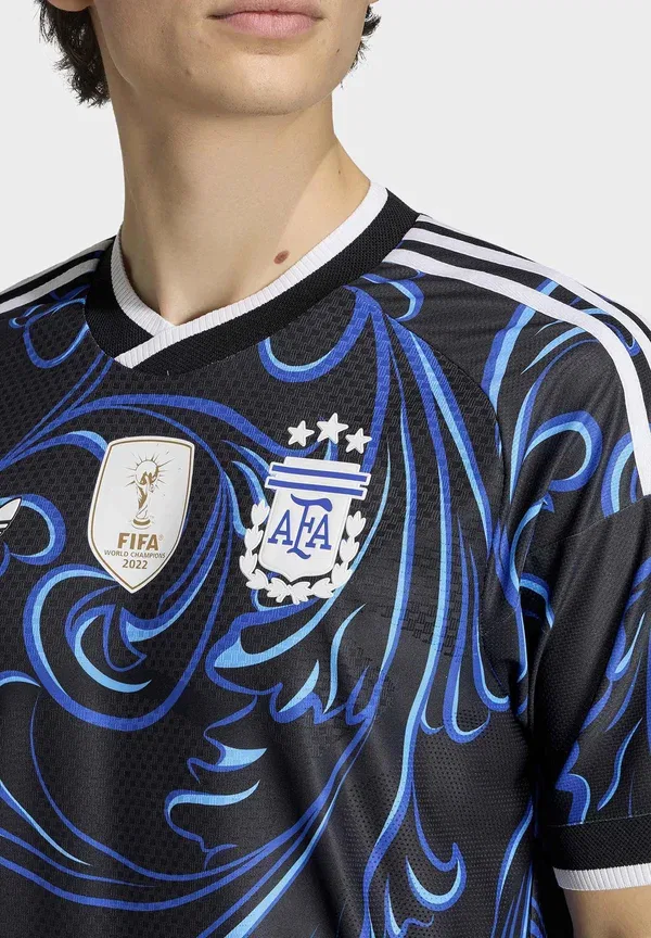 Футболка Adidas Performance Argentina 26 away authentic jersey, черный, прозрачно-синий, синий всплеск — фото 4