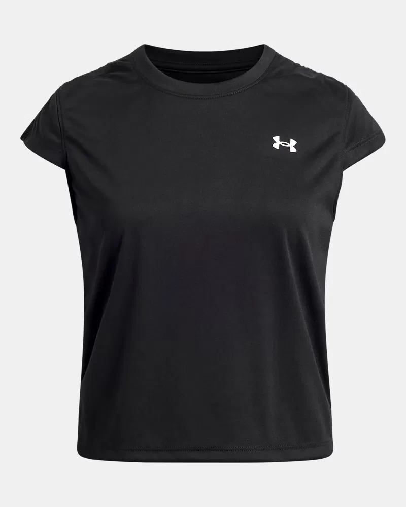 Футболка для девочек с драпировкой по боку UA Tech Ruched UnderArmour, Black/White