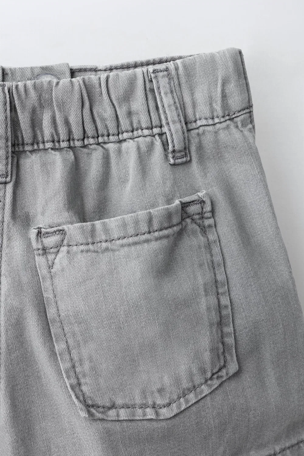 Юбка-бермуда из джинсовой ткани с заклепками ZARA, Grey — фото 4