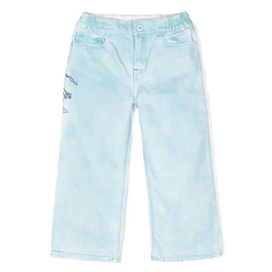 Джинсы для мальчика с пайетками и клешем Burberry, Cloud Blue