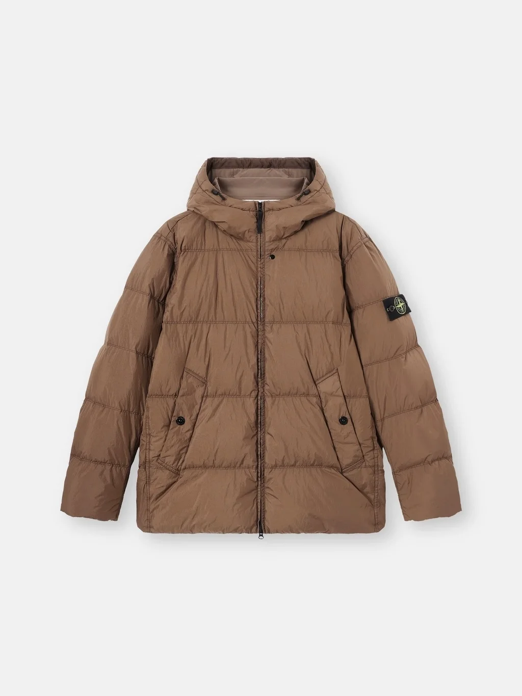 Мужской пуховик Stone Island Wind-resistant With Anti-drop Regular Fit, коричневый — фото 2