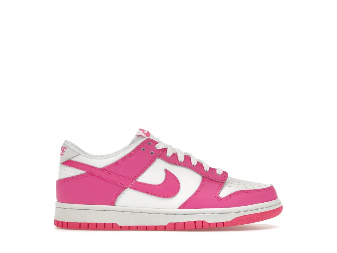 Детские кроссовки с ярким принтом Nike Dunk Low Nike, White/Laser Fuchsia