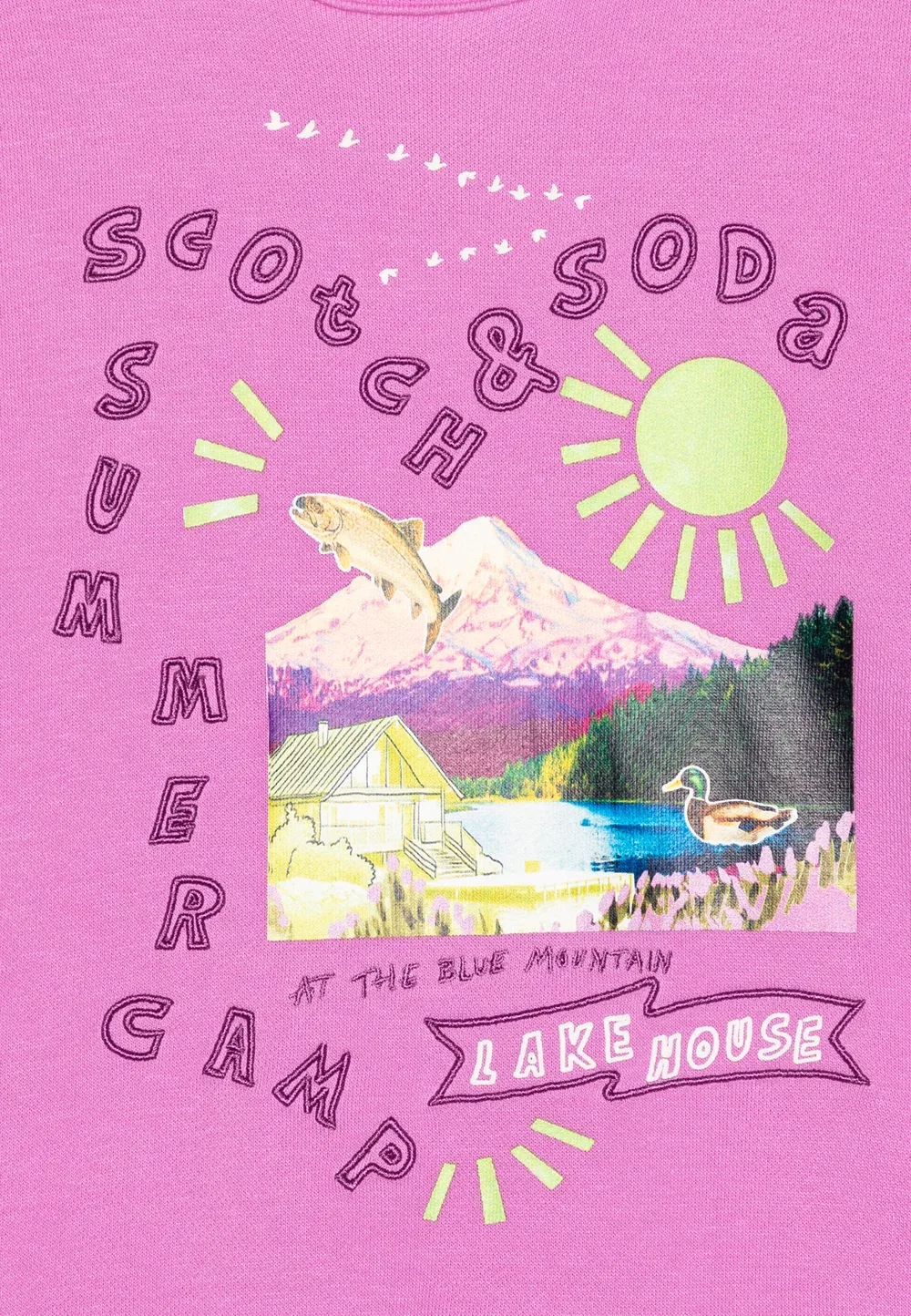 Толстовка с круглым вырезом стандартного кроя Scotch & Soda, Iris Pink — фото 3