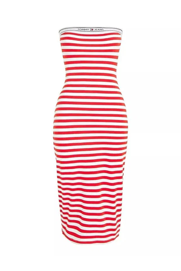 Женское платье-труба с полоской Tjw Logo Tape Stripe Tommy Hilfiger, Красный