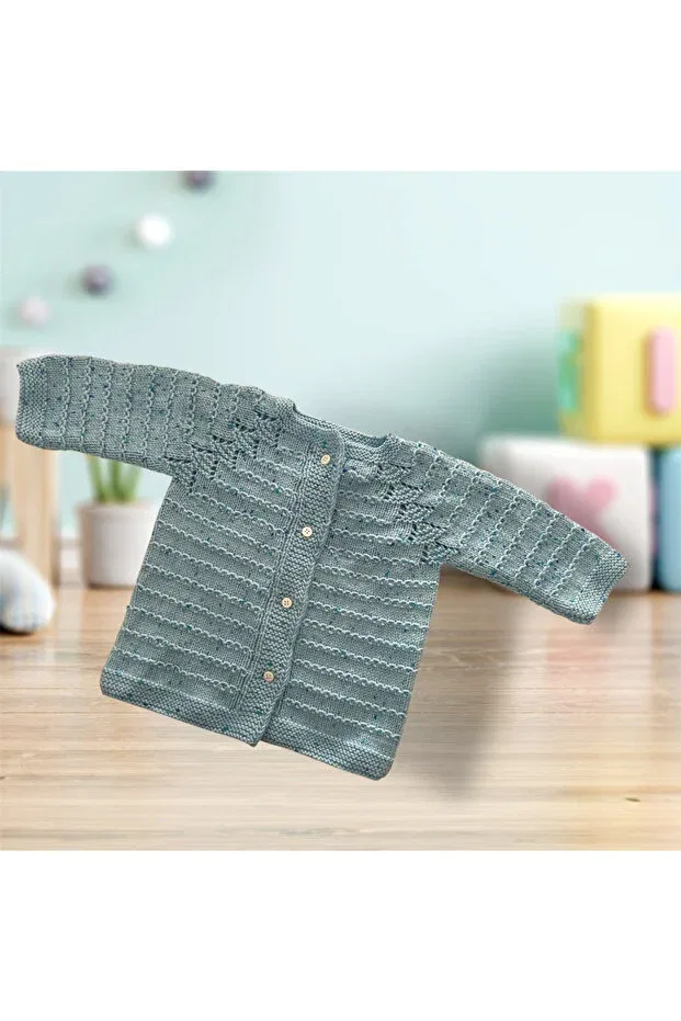 Детский кардиган с принтом Hand Knitted Waterway Patterned Pafuli, Blue Marbled