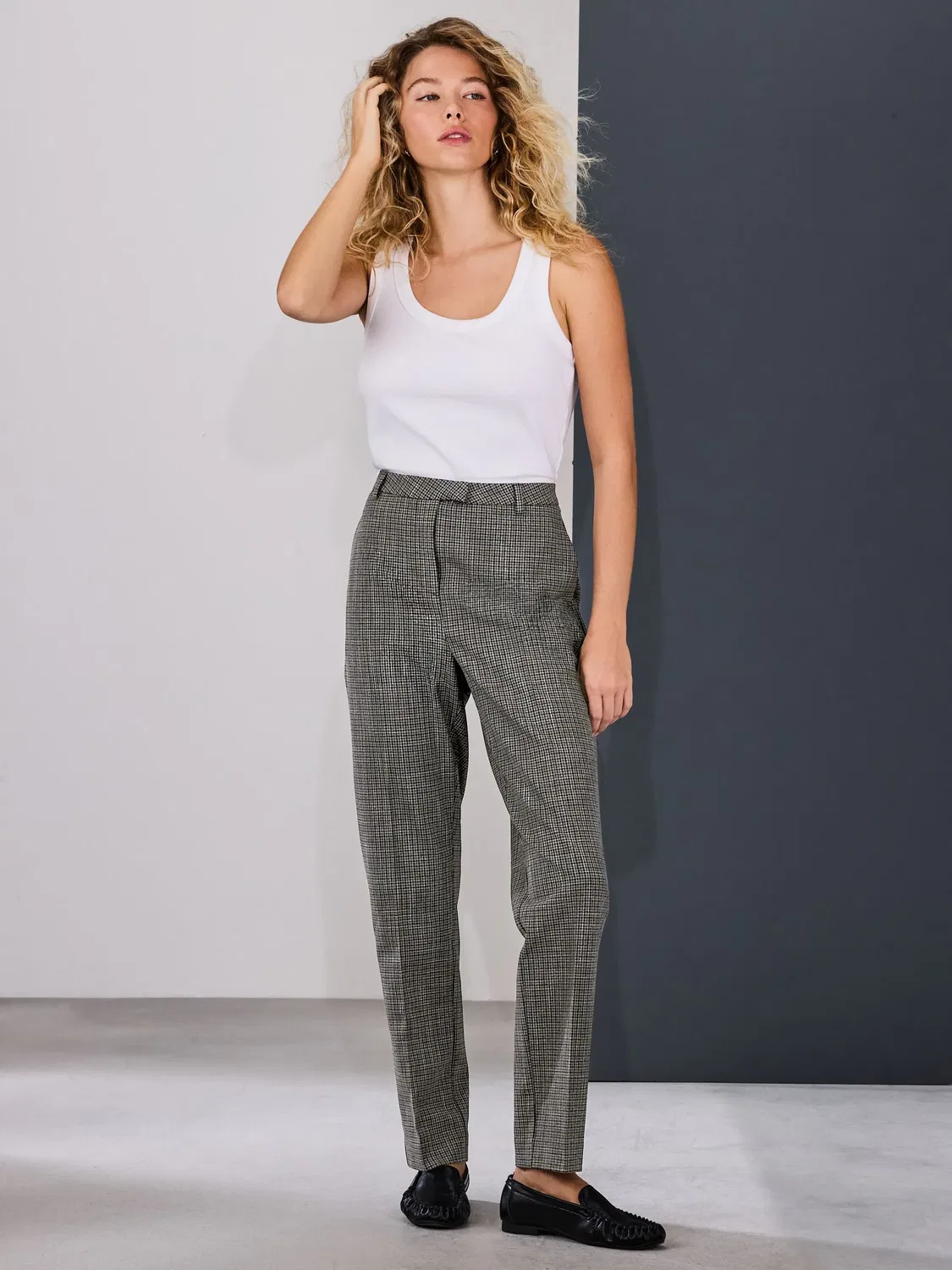 Брюки зауженные, клетка, Green/Grey Check Slim Trousers Next, зеленый/серый — фото 2