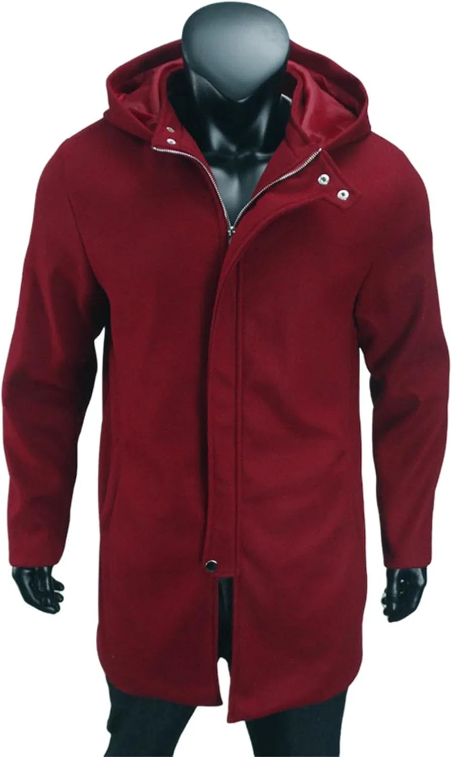 Мужское пальто из шерстяной смеси с капюшоном, Slim Fit, Winter — фото 2