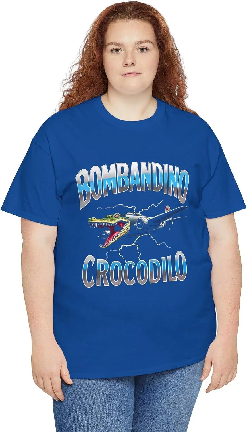 Мужская футболка с принтом Bombandino Crocodilo, королевский синий — фото 4