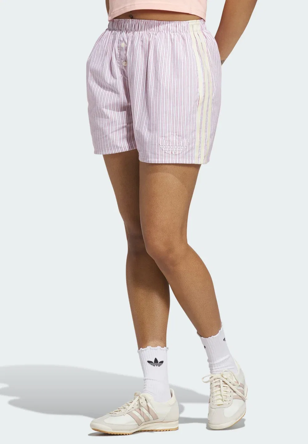 Полосатые боксерские шорты - шорты-боксеры Adidas Originals, White/Team Victory Red/Semi Pink Glow