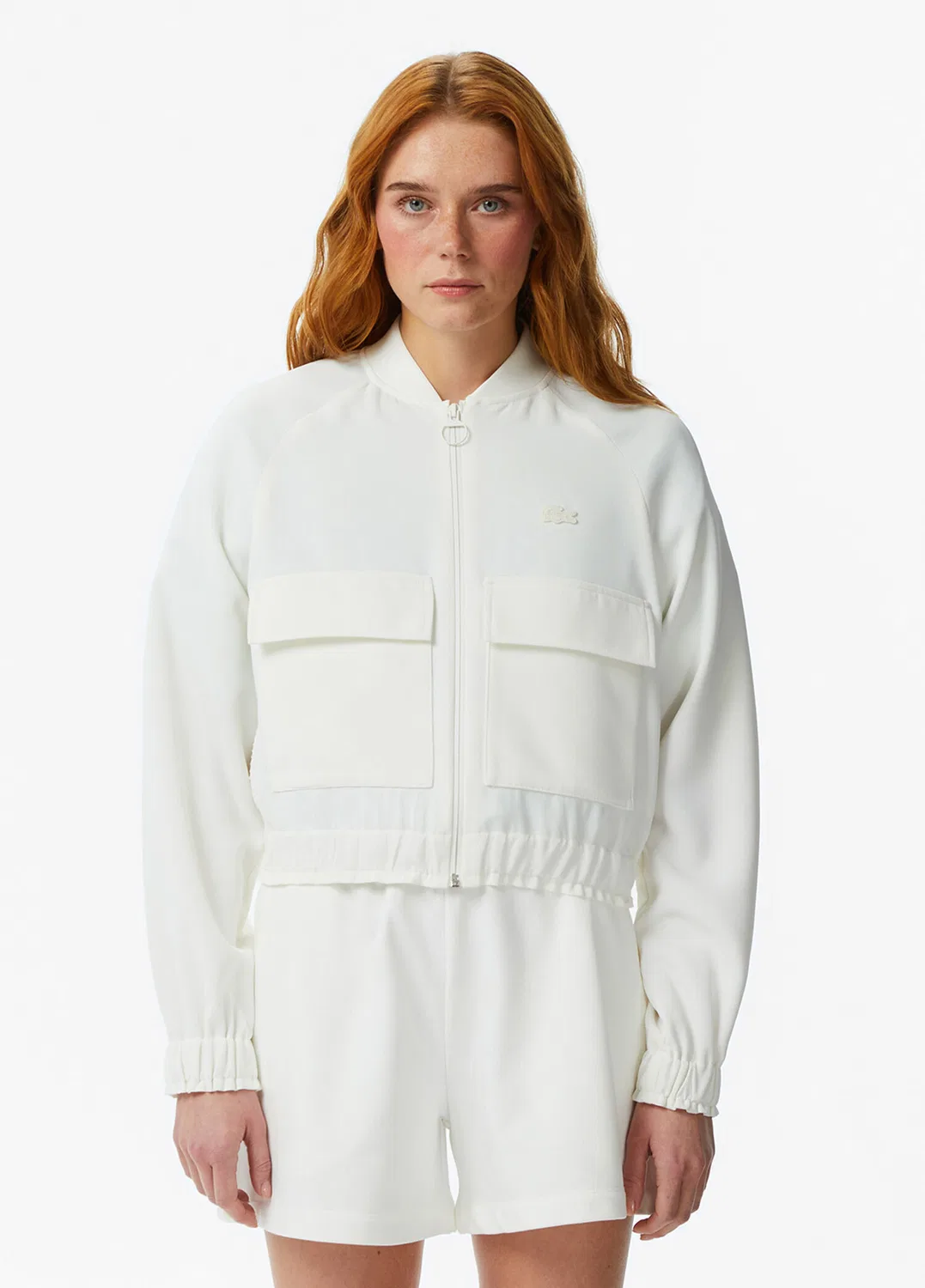 Куртка женская Lacoste Regular Fit на молнии, кремовая