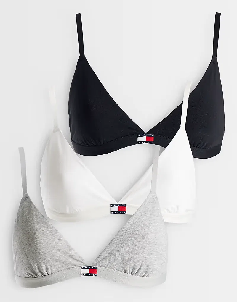 Бралетт Heritage 3 шт Tommy Hilfiger, черный/серый/белый