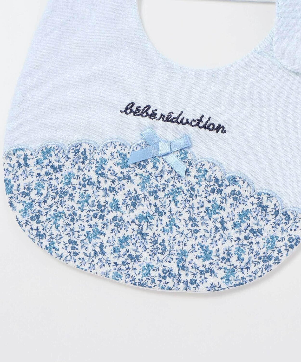 Нагрудник с цветочным принтом Liberty и волнистым краем Fillot de bebe reduction, Blue — фото 3