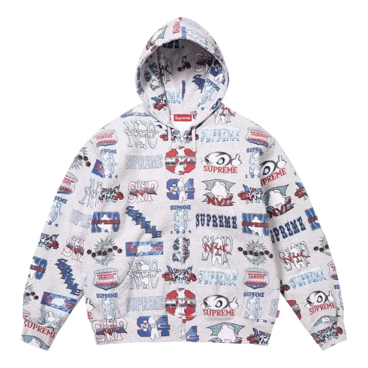 Мужское худи с молнией и капюшоном Flash Zip Up Supreme, белый