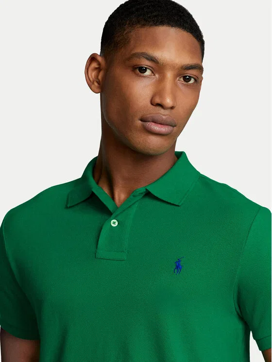 Поло slim fit Polo Ralph Lauren, зеленый — фото 4