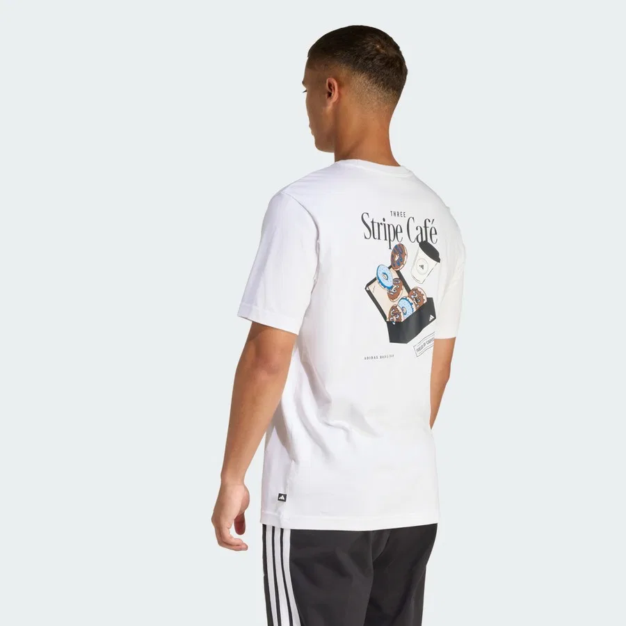 Футболка с длинным рукавом Sportswear KB2500 Coffee Cafe Donut Box Graphic adidas, Белый — фото 2