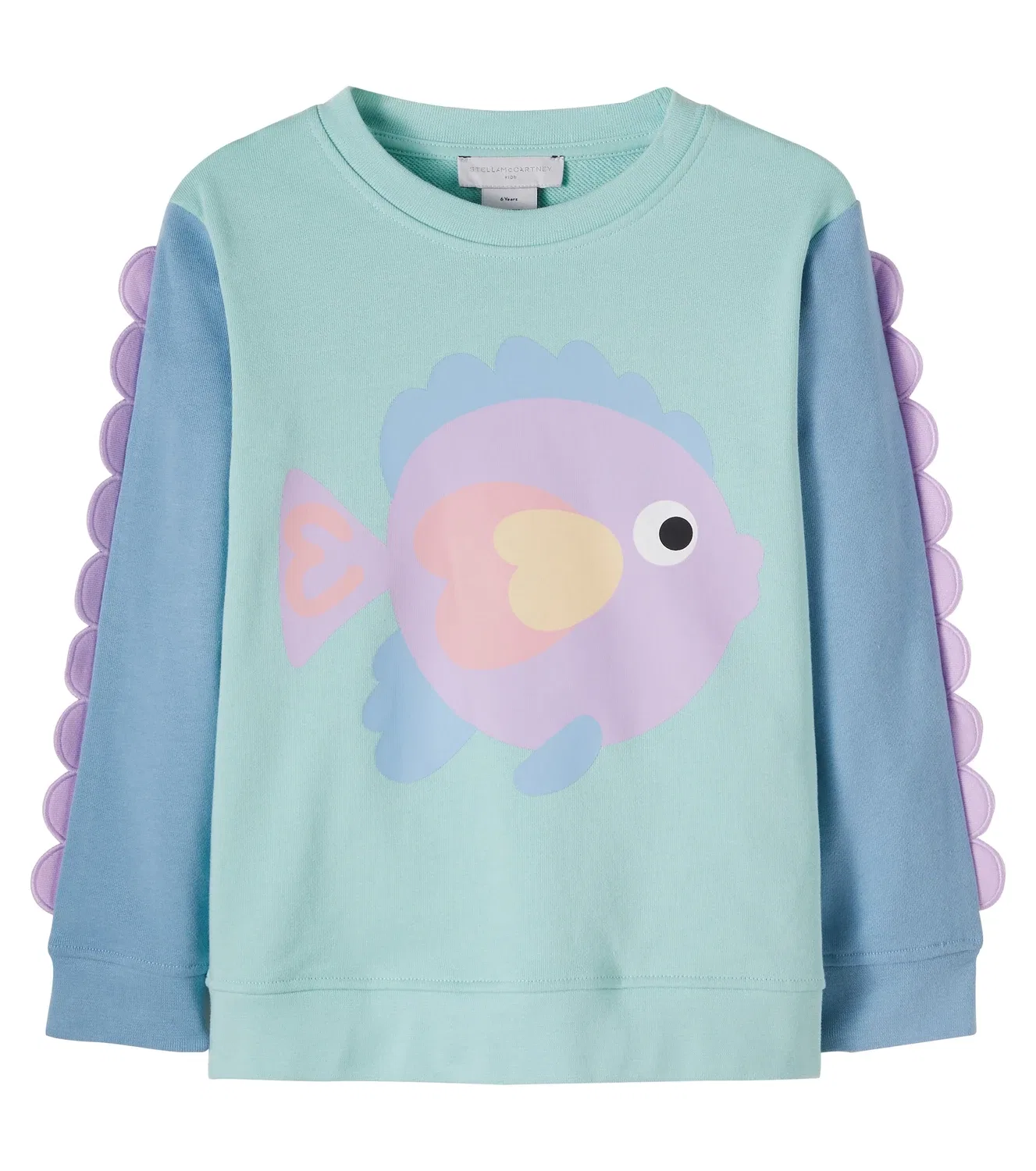 Свитшот хлопковый с принтом Stella Mccartney Kids, синий