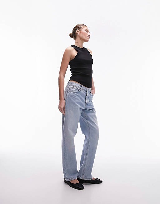 

Топ Topshop Ribbed With A Boxy Cut, черный